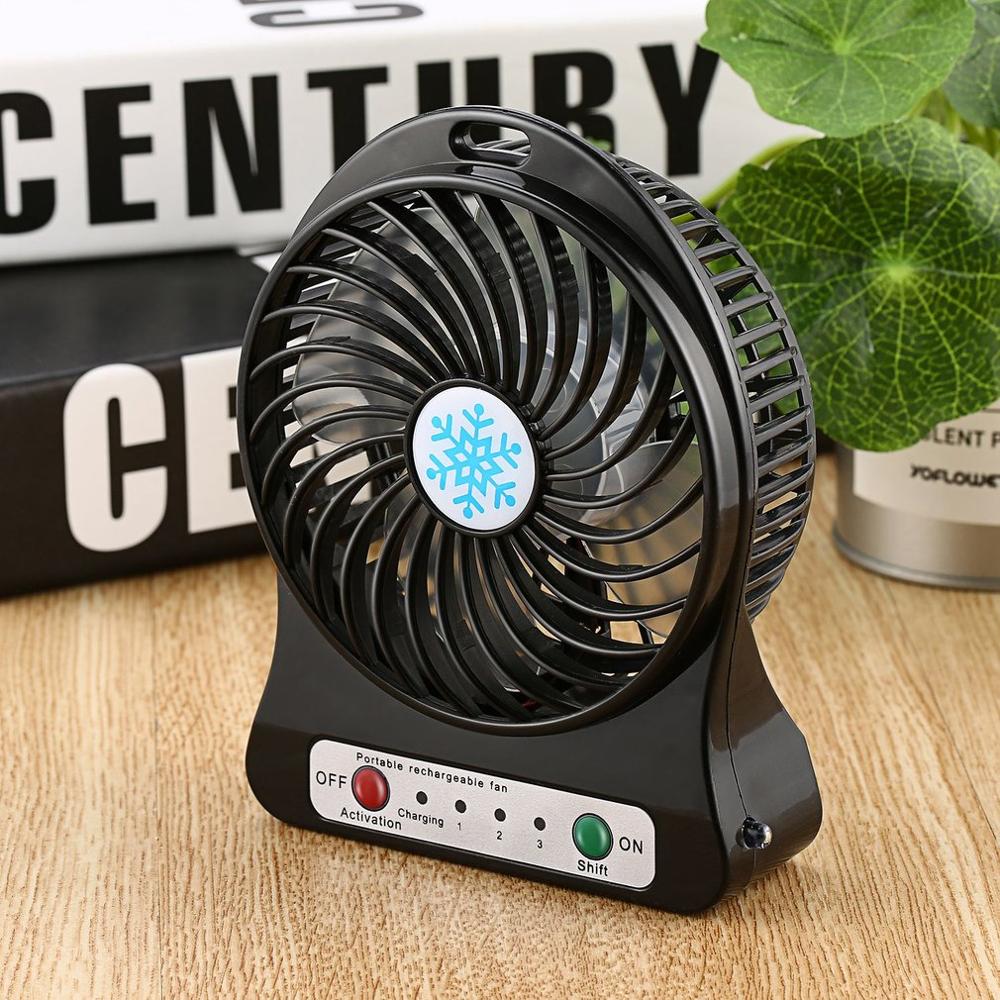 Mini Portable Fan Usb Rechargeable Air Cooler 4-inch 3 Modes Speed LED Lighting Function Desktop Fan Student Fan - Image 5