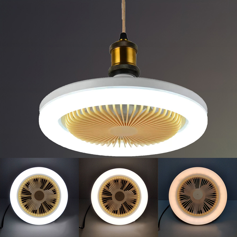 30W Silent 3 Speeds Ceiling Fan with Remote Control with Lighting Lamp E27 Converter Base for Bedroom Living Home - Image 2