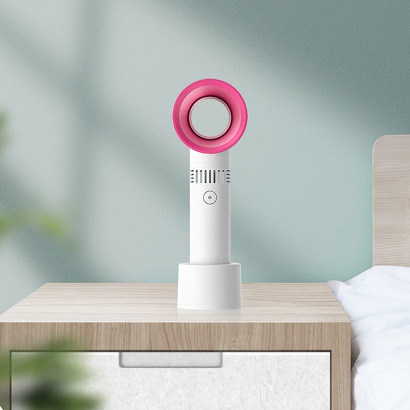 Mini Portable Fan USB Rech Mini Portable Fan USB Rechargeable Night Light Cooling Handheld Fan Three Speed - Image 3