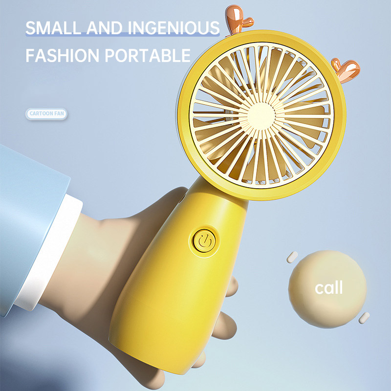 New Handheld Portable Fan USB Charging Cartoon Dormitory Mini Desktop Phone Holder Small Fan - Image 3