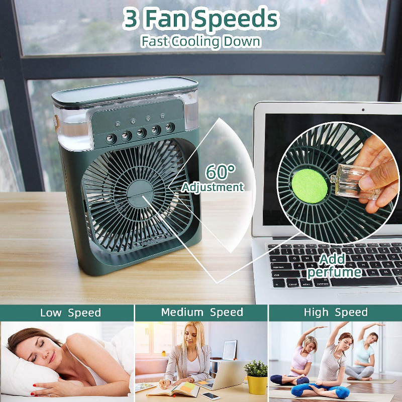Desktop Electric Fan Air Cooler Water Cooling Spray Fan Portable Air Conditioner USB Humidification Fan Mini Air Humidifier - Image 5