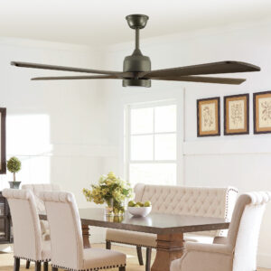 60 “modern wooden ceiling fan with lighting and remote control, 6-speed noiseless reversible DC motor ceiling fan