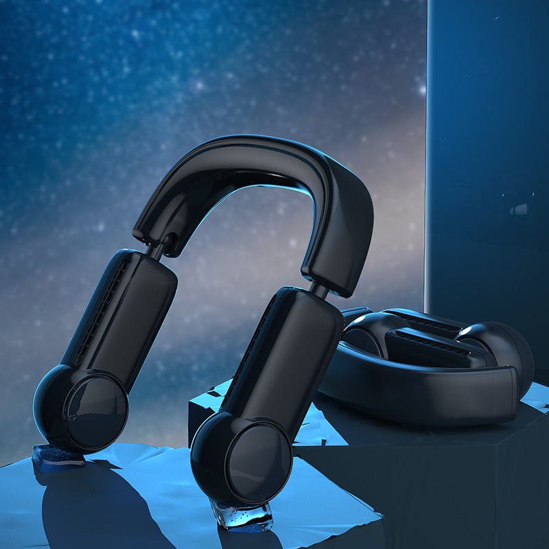New Hanging Neck Fan Can Accommodate Hand-Held USB Mini Fan Without Leaf Lazy Cooling Hanging Neck Fan - Image 8