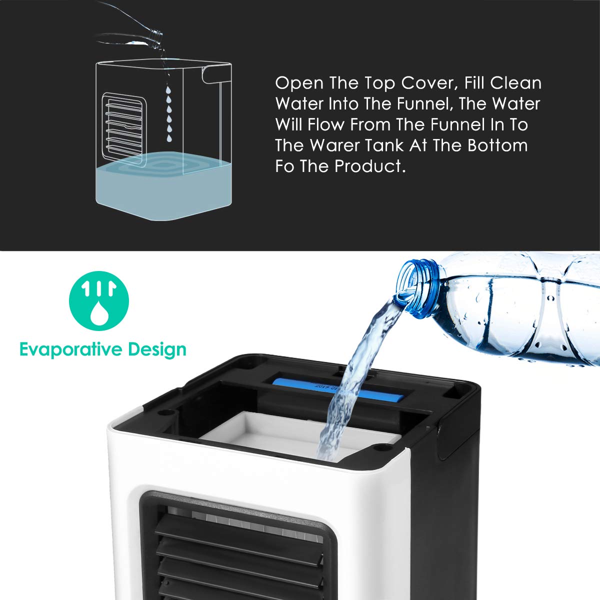 4 in 1 Rechargeable Portable Air Conditioner USB Mini Air Cooler Humidifier Purifier Air Cooling - Image 5