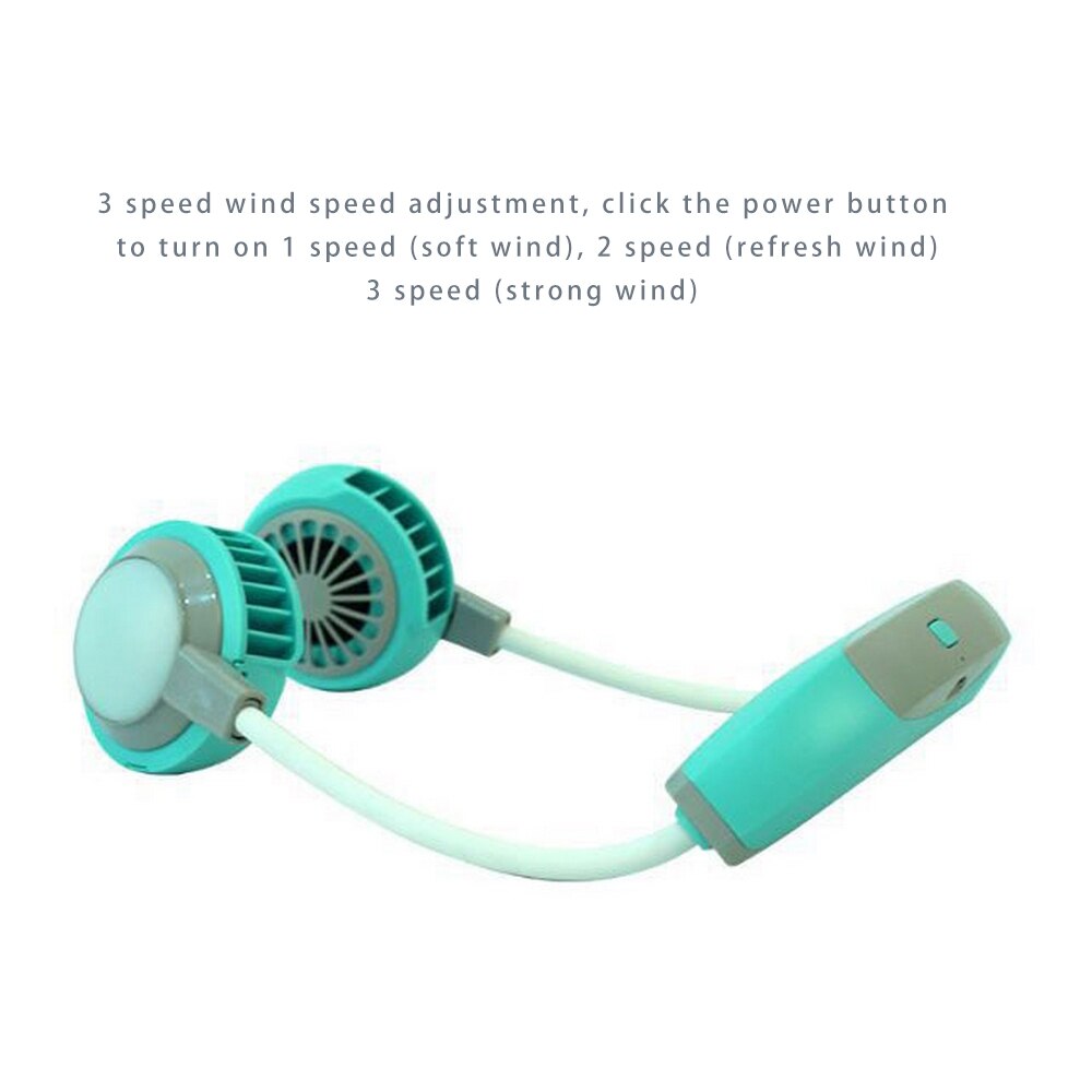 Portable Lazy Sports Halter Fan 2 Fans Mini Hanging Neck Fan USB Rechargeable Cover Halter Sports Aromatherapy Fan - Image 5