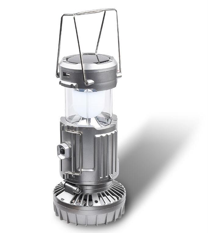 Portable Outdoor LED Camping Lantern With Fan Solar Charge Rechargeable Light Hanging Tent Lamp Fish Flashlight - Image 8