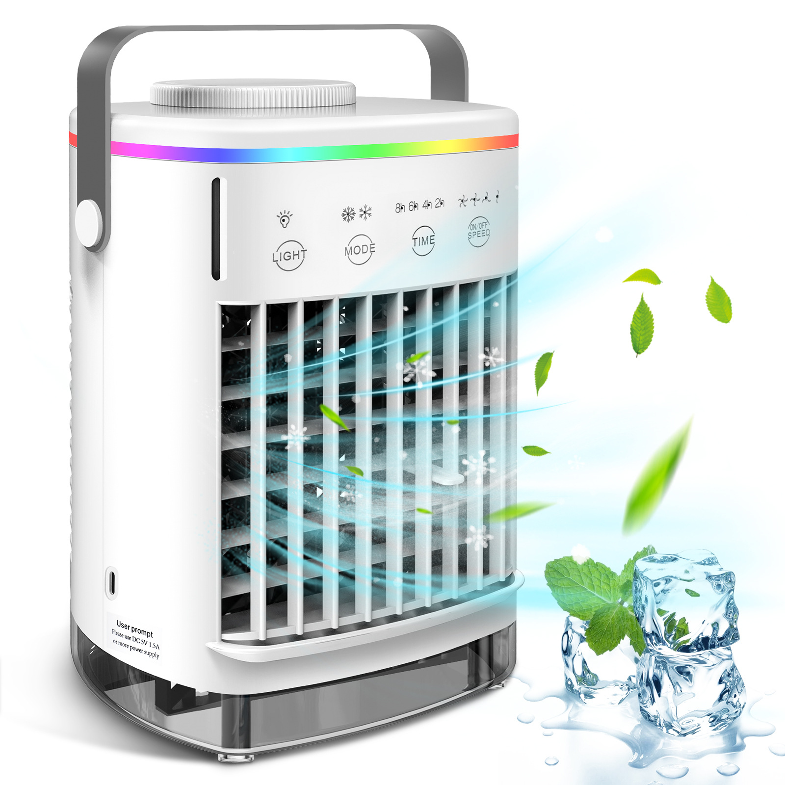 4-Speed Air Conditioning Fan USB Humidification Spray Cooling Fan Household Air Cooler Portable Electric Fan Mini Fan - Image 6