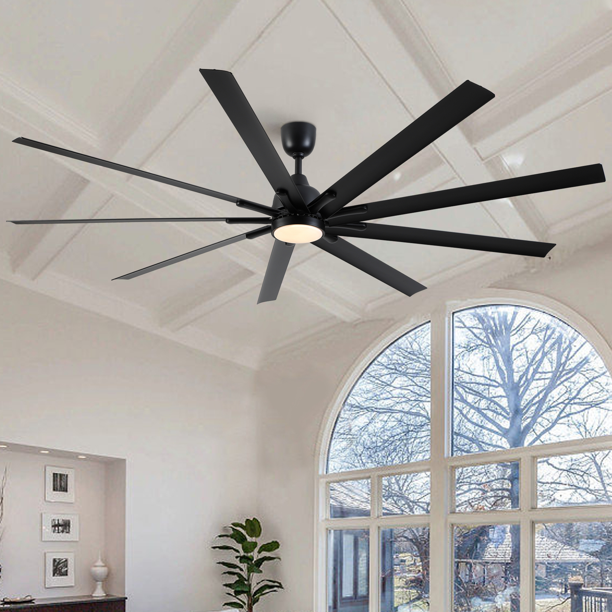 84 In Super Large Black Ceiling Fan with Remote Control - Image 7
