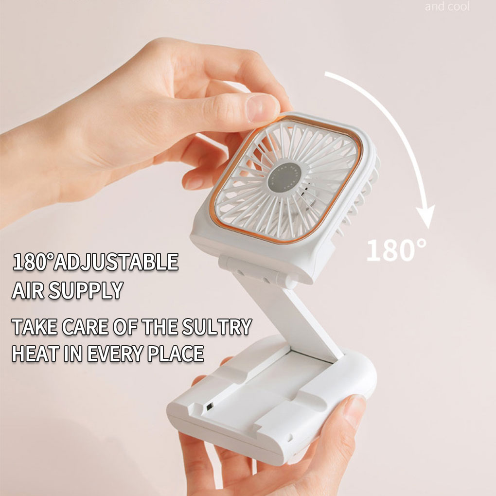 Mini Cooling Fan Foldable Neck Hanging Fan USB Adjustable Rechargeable Air Cooler Phone Holder 3 Gears Summer Cooling Fan - Image 5