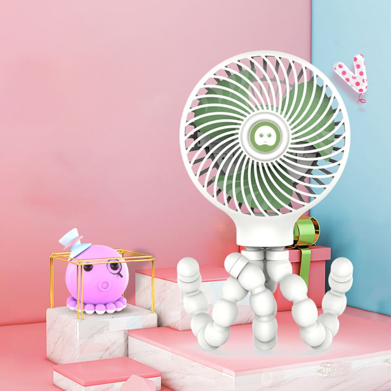 Mini Portable Hanging Octopus Shape Stand Adjustable Handheld USB Charging Fan Cooler - Image 4