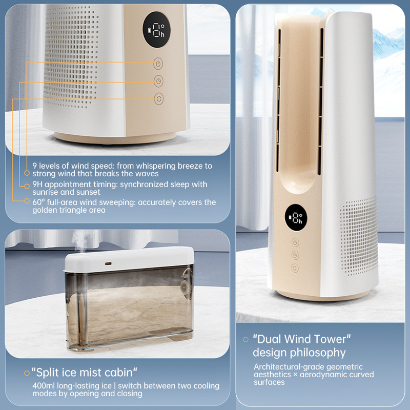 2025 NEW Portable Tower Fan – 6 Speeds, Mist Bladeless, for Bedroom/Living Room/Office - Image 11