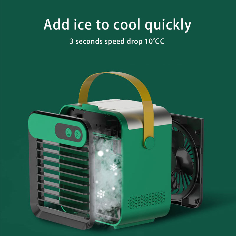 Mini Refrigeration Air Conditioner Home Outdoor Small Air Cooler Portable Mobile Phone Holder Spray Usb Electric Fan - Image 4