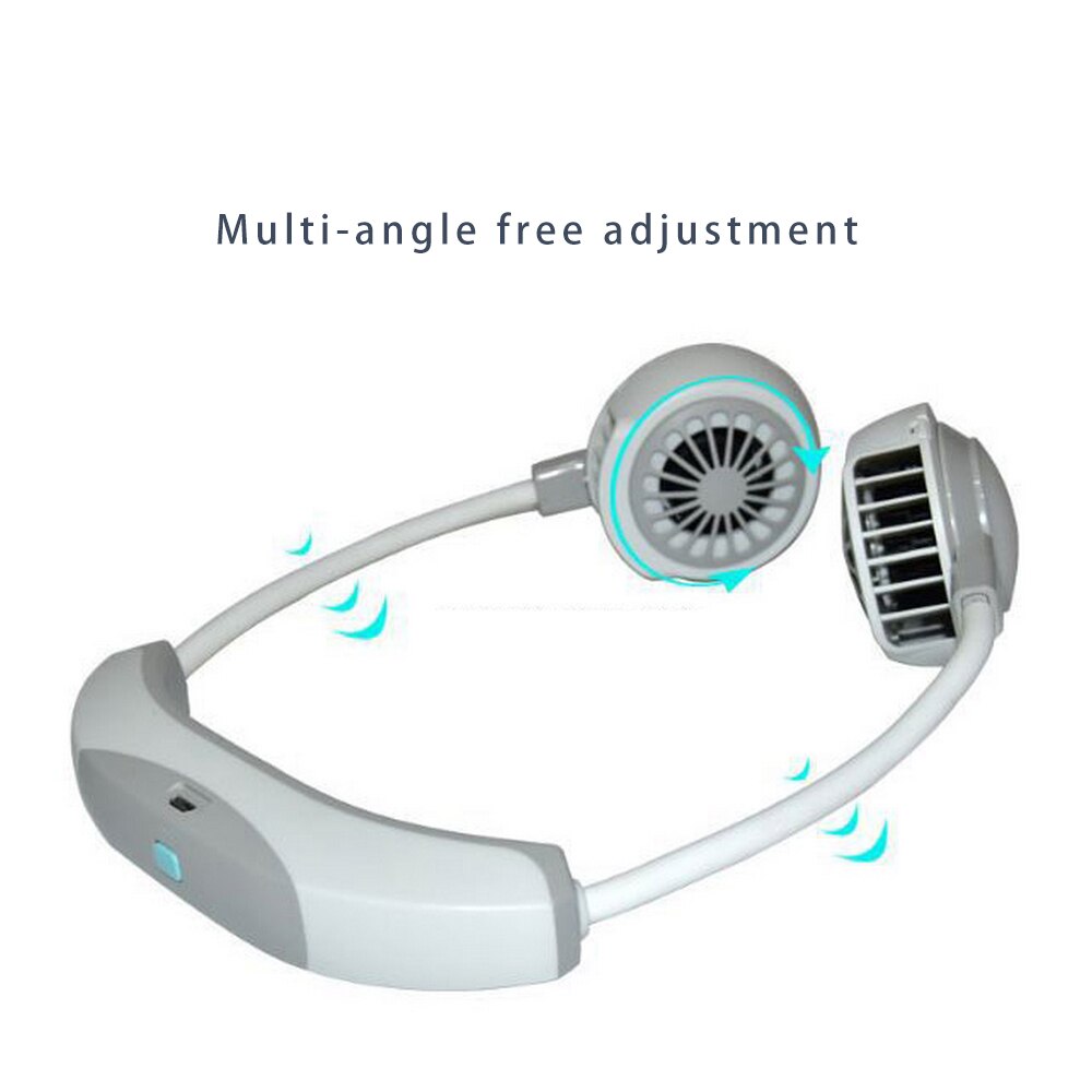 Portable Lazy Sports Halter Fan 2 Fans Mini Hanging Neck Fan USB Rechargeable Cover Halter Sports Aromatherapy Fan - Image 4