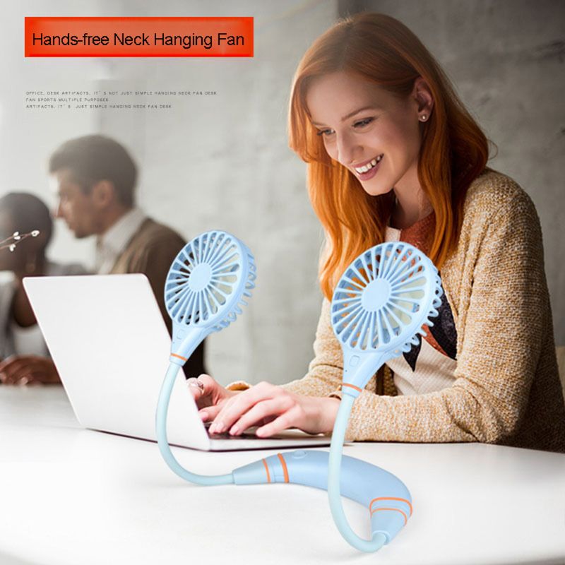 Rechargeable Hands-Free Neck Hanging Sports 3 Gears Fan Wearable Portable USB Flexible Rechargeable Neckband Mini Desk Fan Air - Image 7