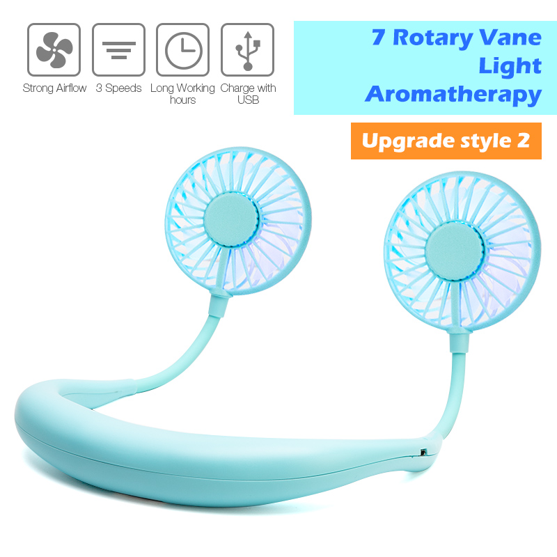 Mini USB Portable Fan Neck Fan Neckband With Rechargeable Battery Small Desk Fans handheld Air Cooler Conditioner for Room - Image 9