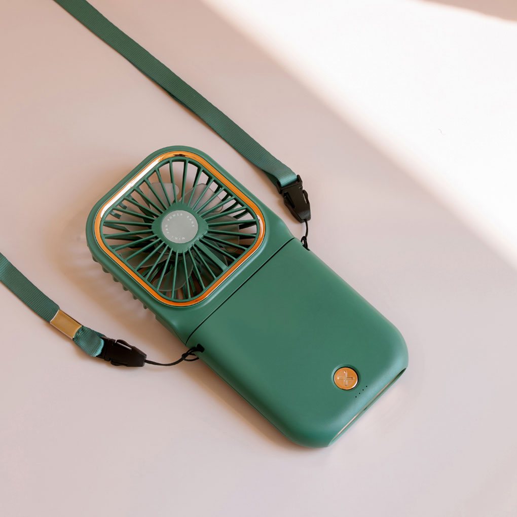 Mini Cooling Fan Foldable Neck Hanging Fan USB Adjustable Rechargeable Air Cooler Phone Holder 3 Gears Summer Cooling Fan - Image 2
