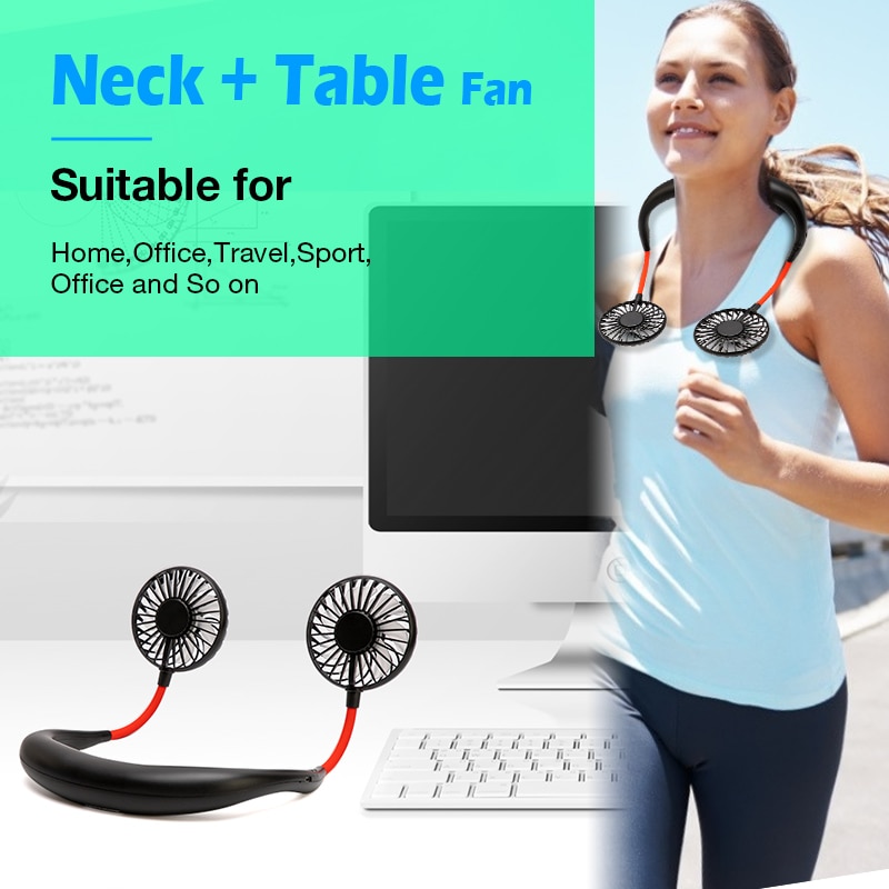 2000 mAre USB Portable Fan Hands-free Neck Fan Hanging Charging Mini Portable Sports Fans 3 gears Usb Air Conditioner - Image 5