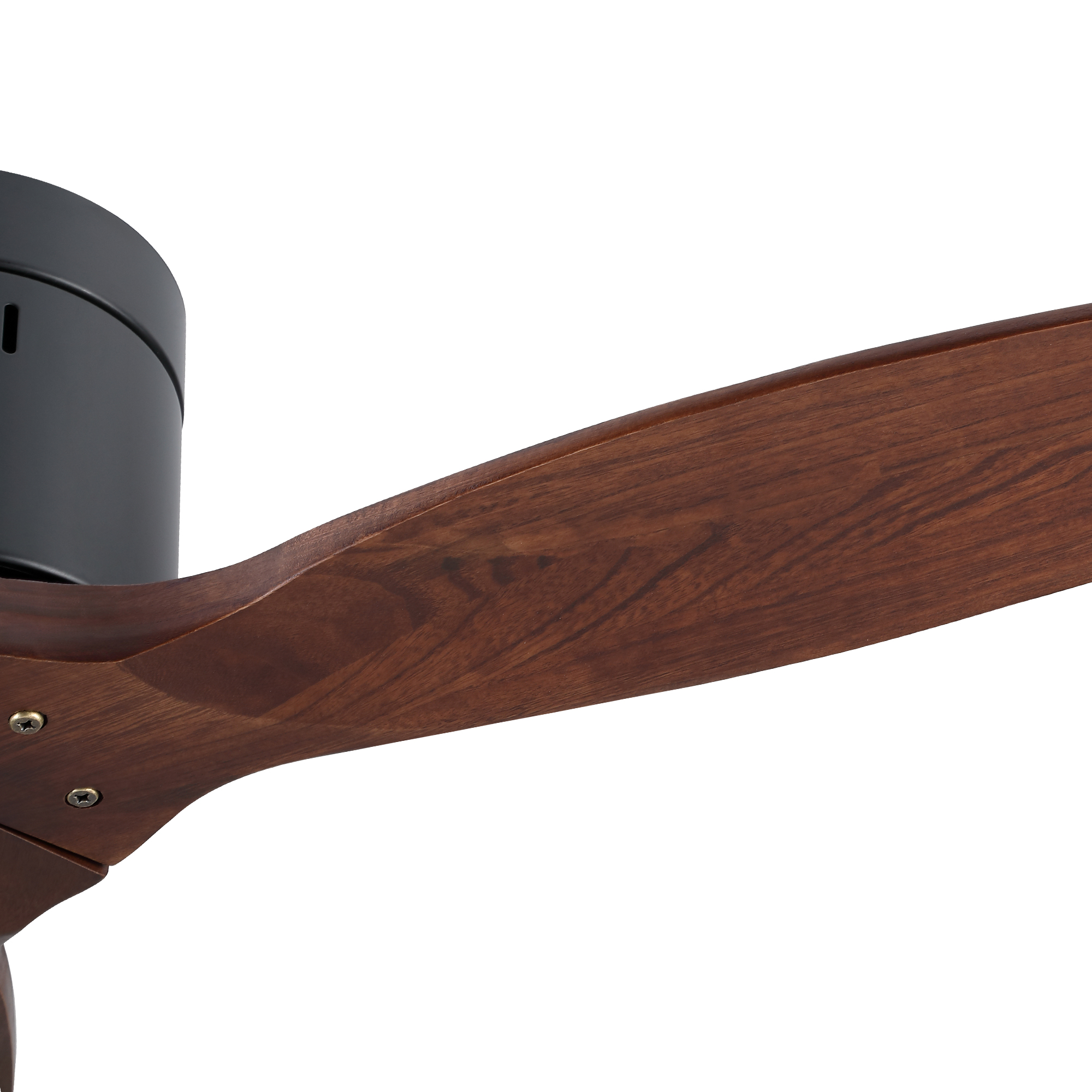 52" YUHAO Farmhouse Rustic Ceiling Fan without Light - Matte Black with Solid Wood Blade - Image 12