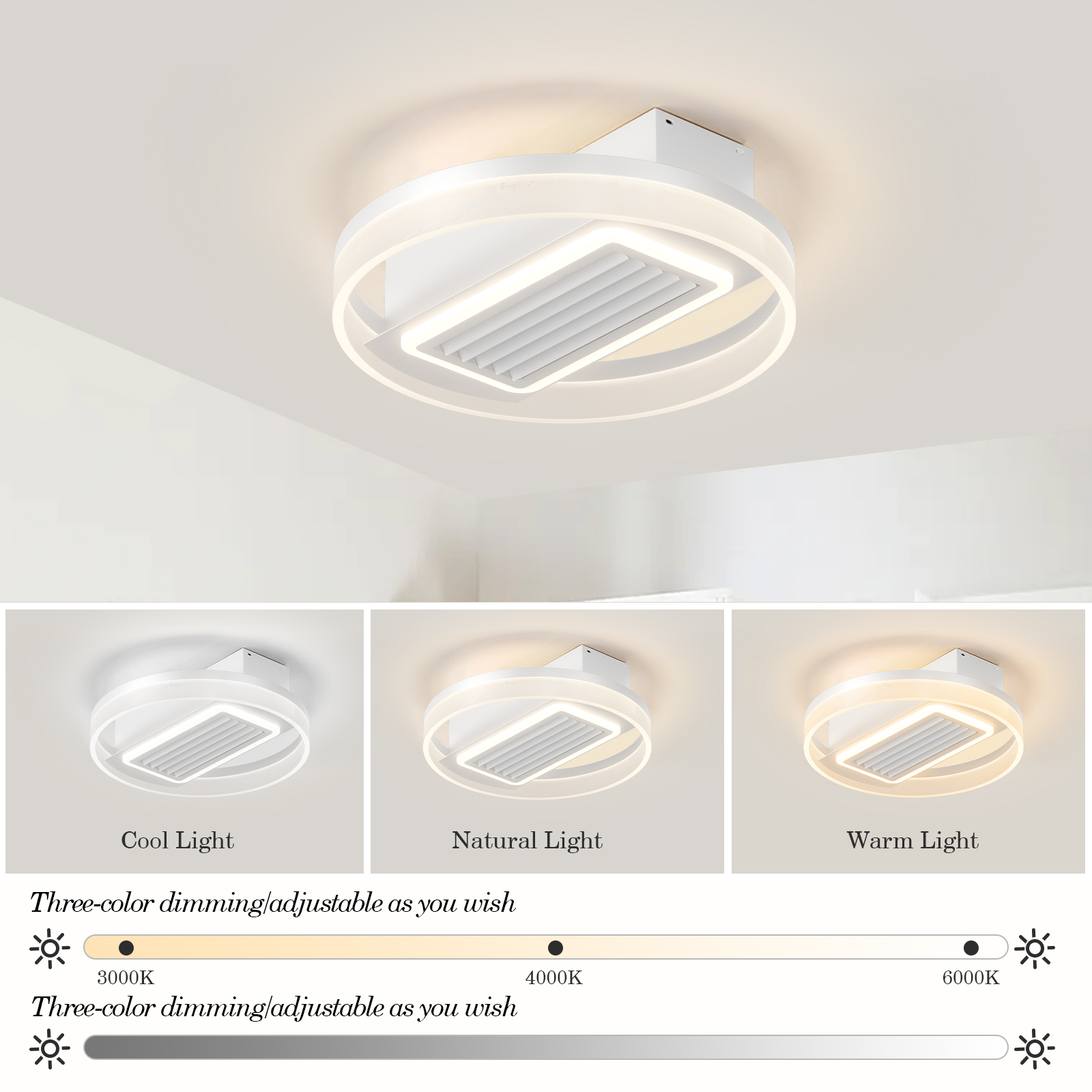Bladeless Fan Lamp With Lights Dimmable LED - Image 10