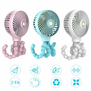 Mini Portable Hanging Octopus Shape Stand Adjustable Handheld USB Charging Fan Cooler