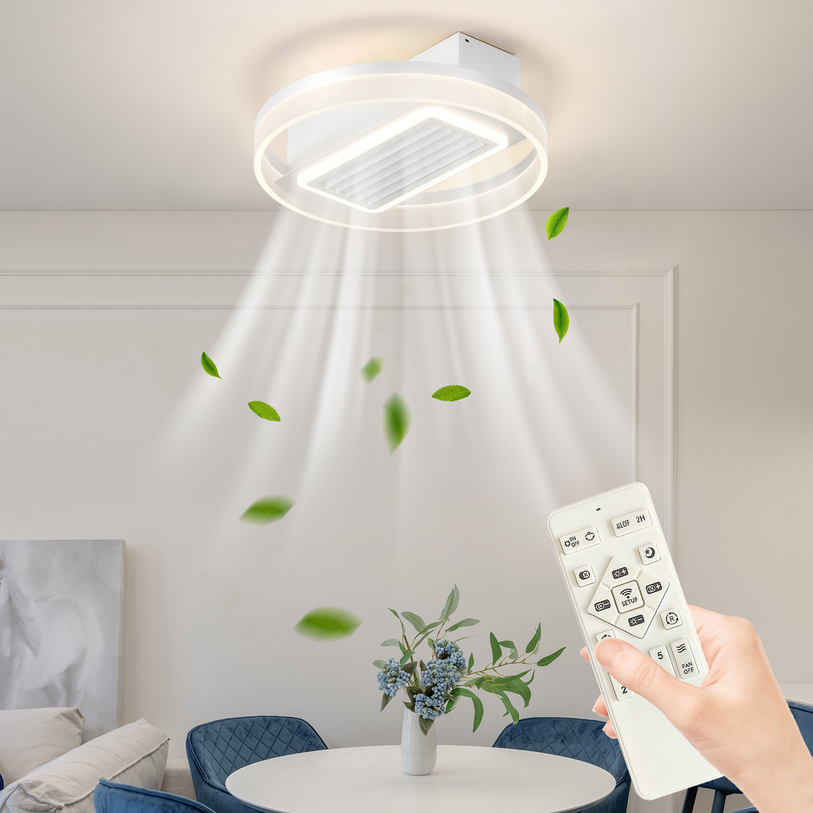 Bladeless Fan Lamp With Lights Dimmable LED - Image 9