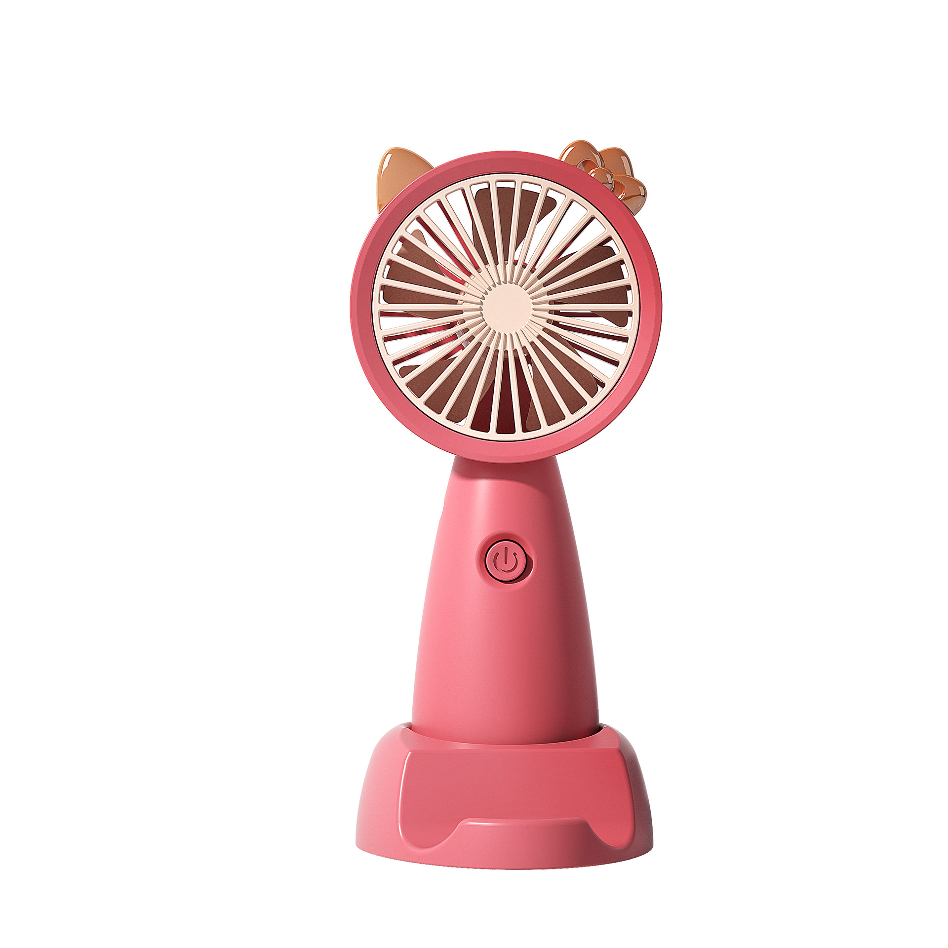 New Handheld Portable Fan USB Charging Cartoon Dormitory Mini Desktop Phone Holder Small Fan - Image 7
