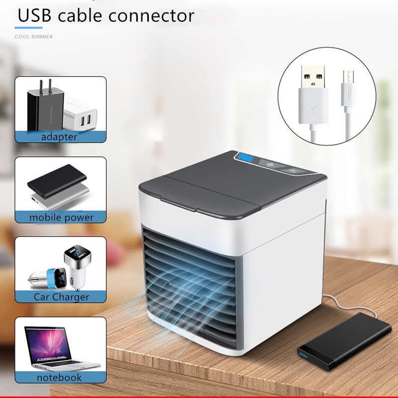 USB Mini Portable Air Conditioner Humidifier Purifier 7 Colors Light Desktop Air Cooling Fan Air Cooler Fan for Office Home - Image 4