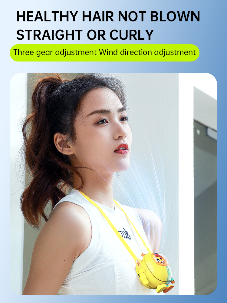 New Mecha Neck Hanging Fan Cartoon Mini Handheld Small Fan Usb Personalized Fashion for Children and Adults - Image 3
