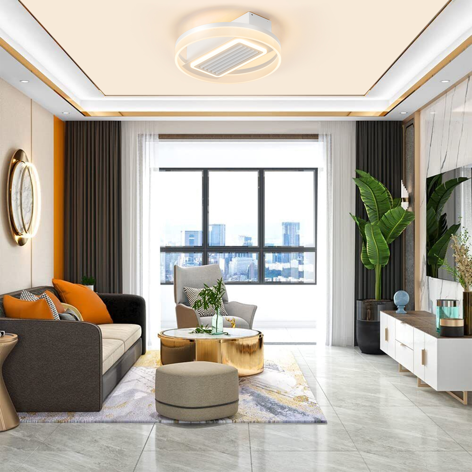 Bladeless Fan Lamp With Lights Dimmable LED - Image 11