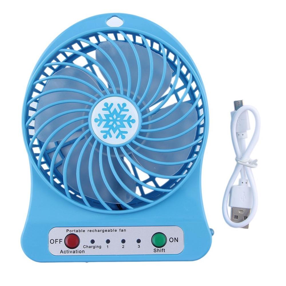 Mini Portable Fan Usb Rechargeable Air Cooler 4-inch 3 Modes Speed LED Lighting Function Desktop Fan Student Fan - Image 8