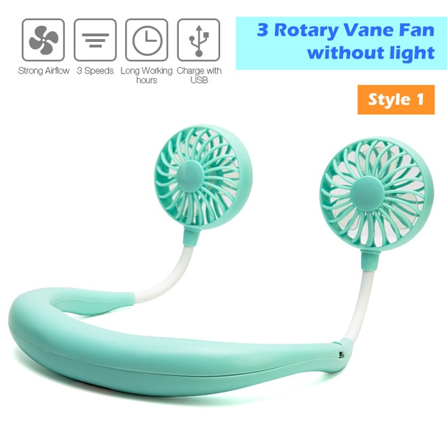 Mini USB Portable Fan Neck Fan Neckband With Rechargeable Battery Small Desk Fans handheld Air Cooler Conditioner for Room - Image 11