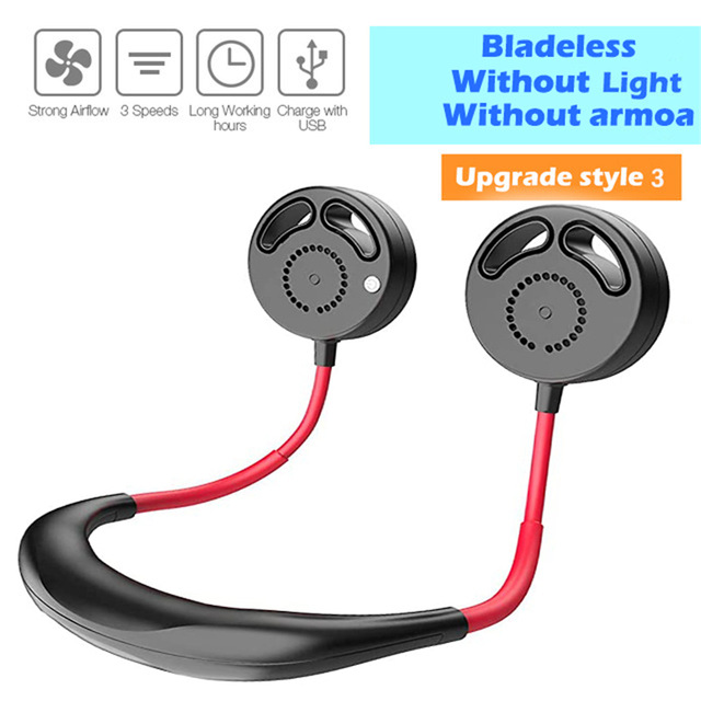 Mini USB Portable Fan Neck Fan Neckband With Rechargeable Battery Small Desk Fans handheld Air Cooler Conditioner for Room - Image 16