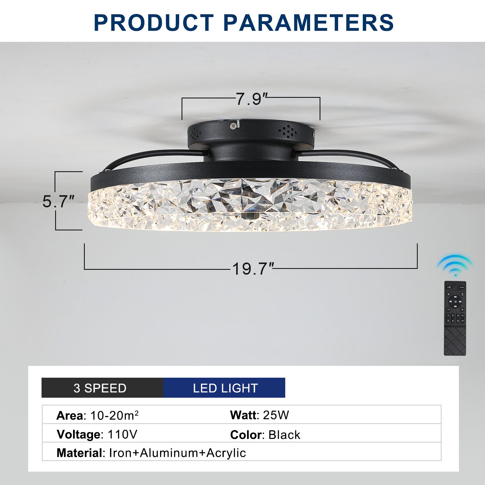 Ceiling Fan with Lights Dimmable LED - Image 7