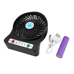Mini Portable Fan Usb Rechargeable Air Cooler 4-inch 3 Modes Speed LED Lighting Function Desktop Fan Student Fan