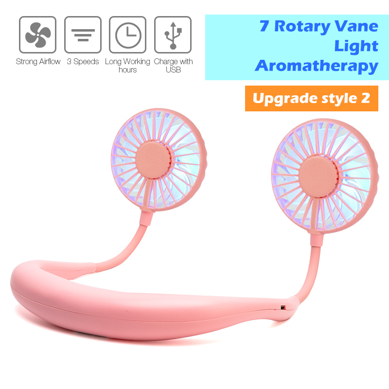 Mini USB Portable Fan Neck Fan Neckband With Rechargeable Battery Small Desk Fans handheld Air Cooler Conditioner for Room - Image 14