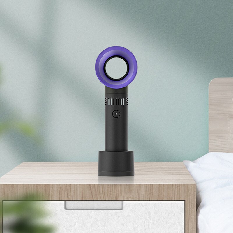 Mini Portable Fan USB Rech Mini Portable Fan USB Rechargeable Night Light Cooling Handheld Fan Three Speed - Image 5