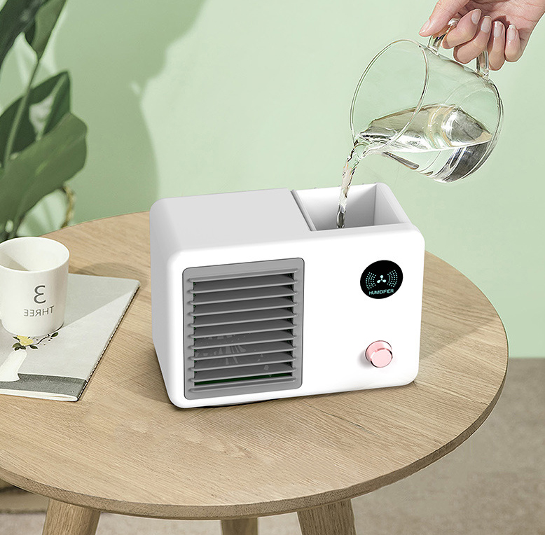 Small Spray Water Cooling Fan USB Charging Humidification Air Cooler Portable With Led Light Air Conditioning Refrigeration Electric Fan - Image 3