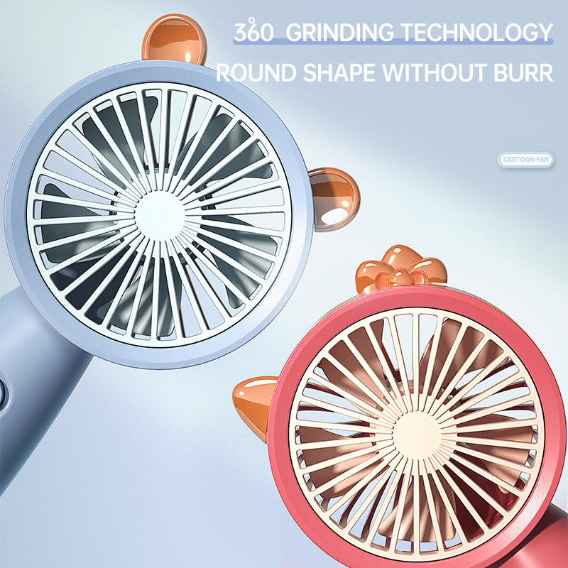 New Handheld Portable Fan USB Charging Cartoon Dormitory Mini Desktop Phone Holder Small Fan - Image 4