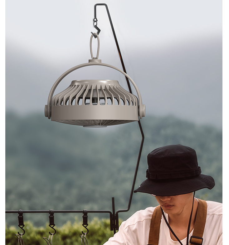 New Multi-Function Tripod Outdoor Camping Lighting Fan Intelligent Remote Control Timing Can Hang Small Fans - Image 4