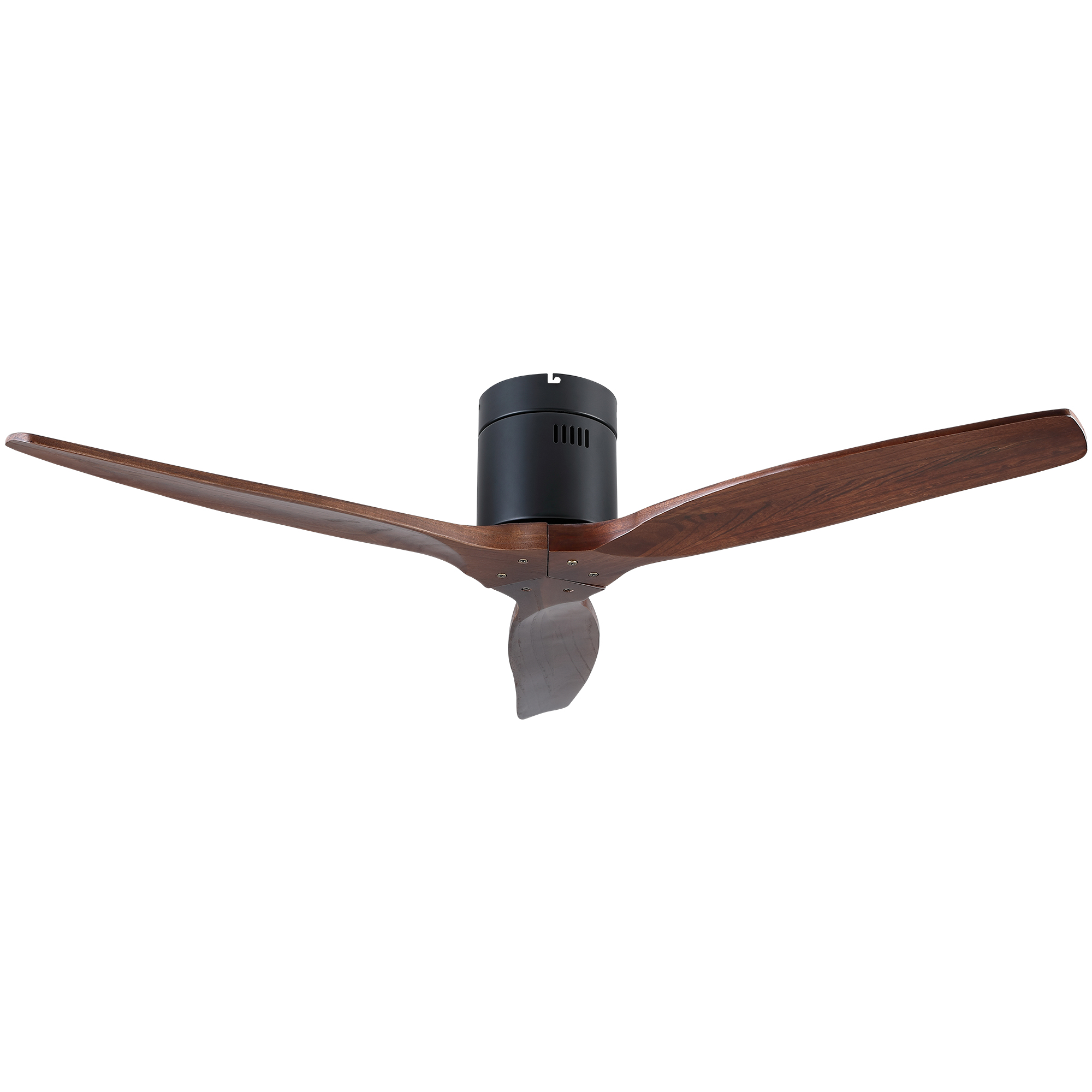 52" YUHAO Farmhouse Rustic Ceiling Fan without Light - Matte Black with Solid Wood Blade - Image 17