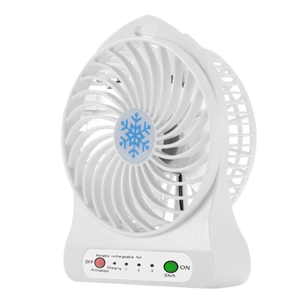 Mini Portable Fan Usb Rechargeable Air Cooler 4-inch 3 Modes Speed LED Lighting Function Desktop Fan Student Fan - Image 9