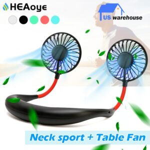 Mini USB Portable Fan Neck Fan Neckband With Rechargeable Battery Small Desk Fans handheld Air Cooler Conditioner for Room