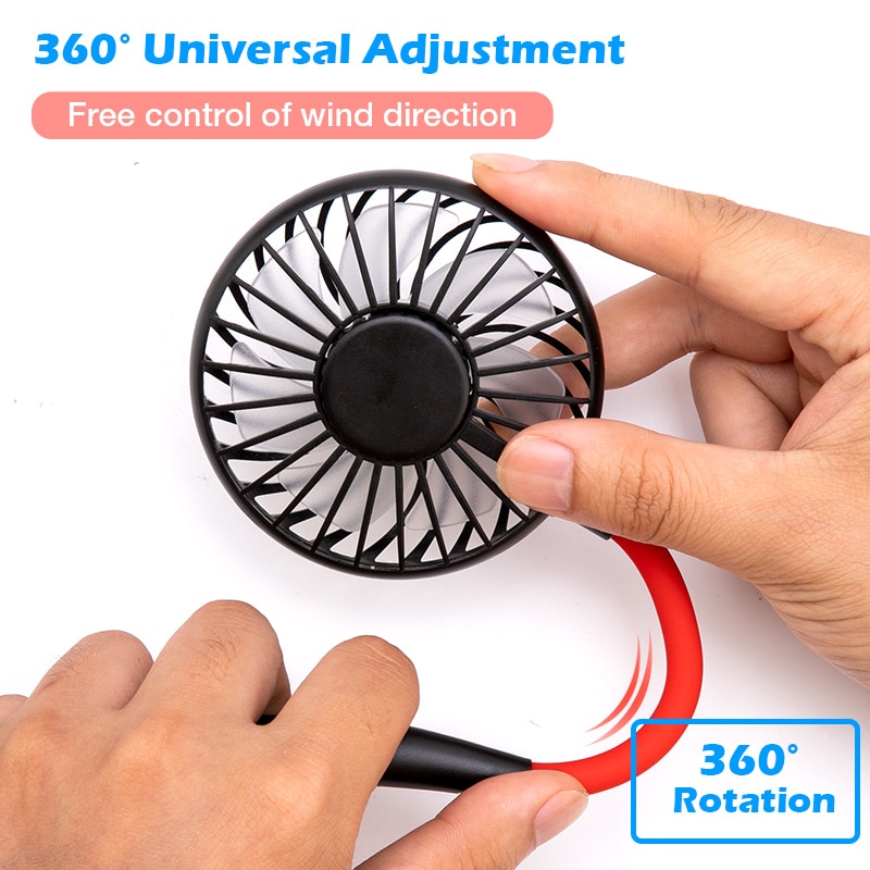2000 mAre USB Portable Fan Hands-free Neck Fan Hanging Charging Mini Portable Sports Fans 3 gears Usb Air Conditioner - Image 2