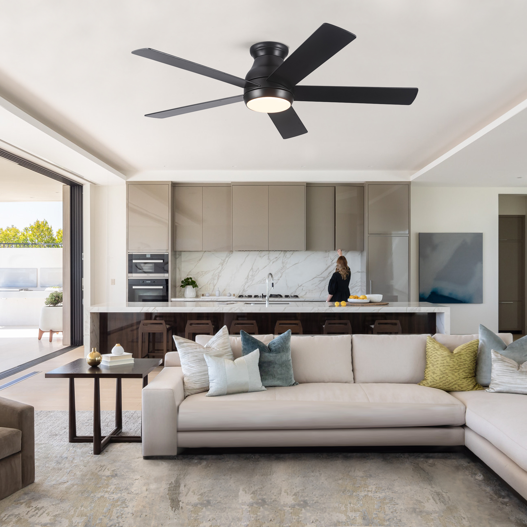 52" Low Profile Ceiling Fan with Lights - Image 6
