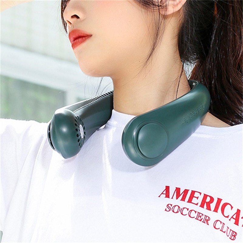 New Xiaomi Mini Neck Fan Portable Wireless Bladeless Fan USB Rechargeable Leafless Fans Air Cooler Cooling Wearable Neckband Fan - Image 3