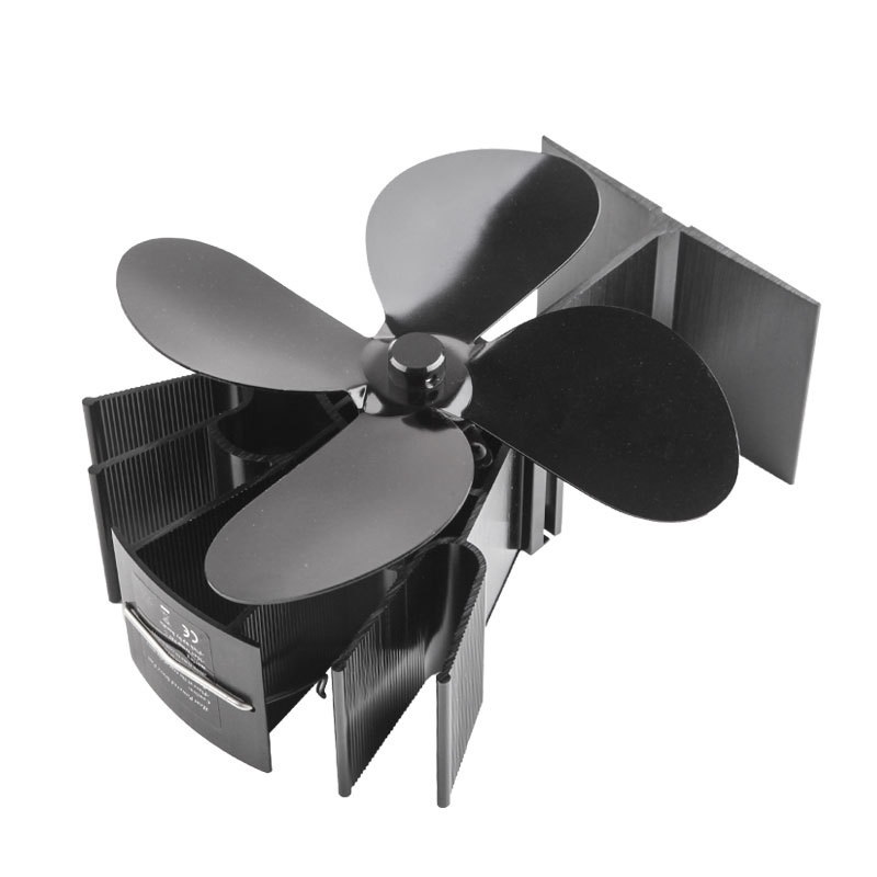 Thermal Power Fan Four Blade Wood Burning Stove Fan Ecological Fireplace Fan Wood Fireplace Thermal Fan/Fan Thermometer - Image 5