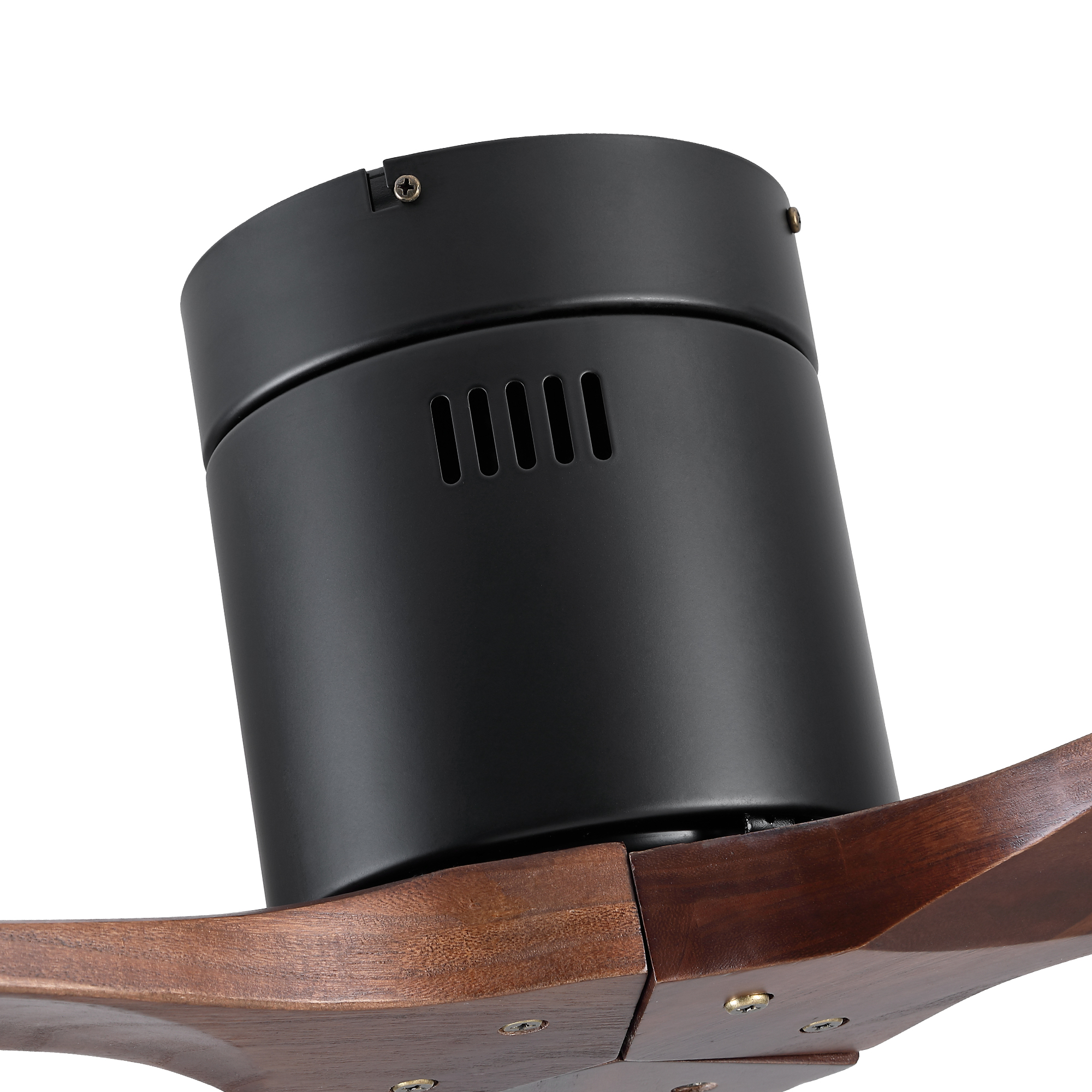 52" YUHAO Farmhouse Rustic Ceiling Fan without Light - Matte Black with Solid Wood Blade - Image 16