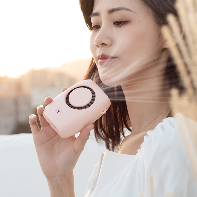 Summer New Lazy Hanging Neck Fan Leafless Lanyard Hanging Waist Outdoor Mini Charging Treasure Fan