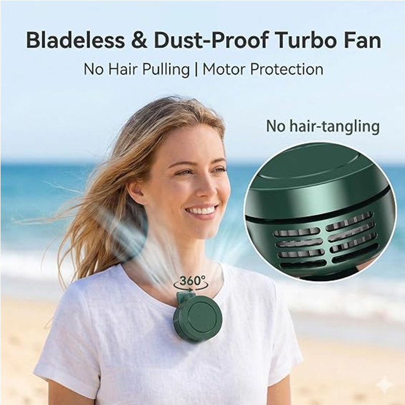 Outdoor Clip-On Fan for Camping & Fishing – Portable Bladeless Neck Fan, USB Rechargeable Belt Fan for Hiking & Travel - Image 9
