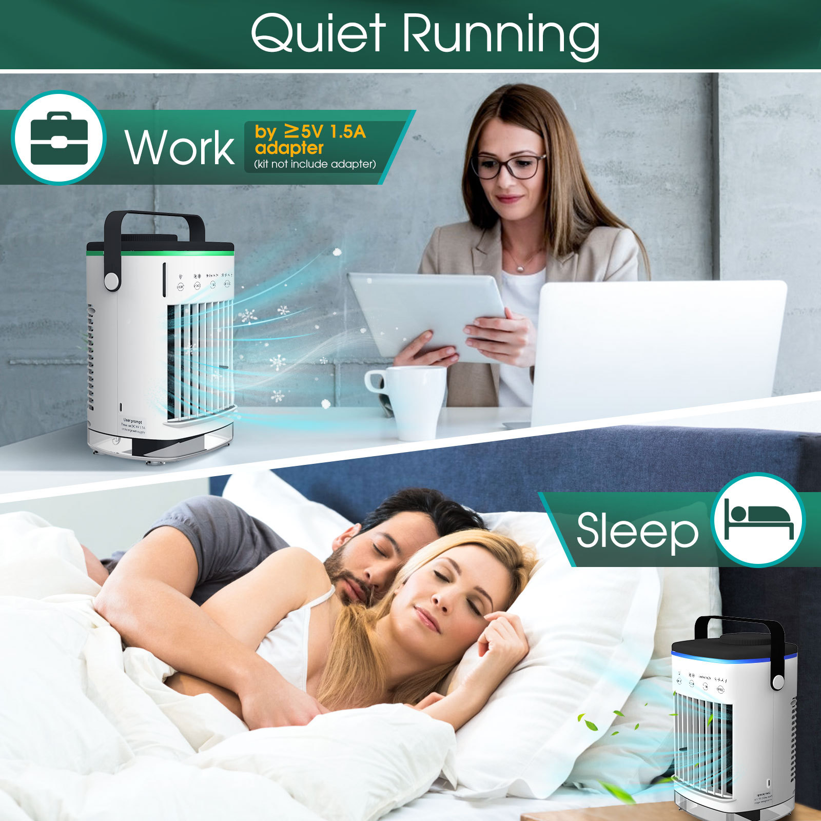 4-Speed Air Conditioning Fan USB Humidification Spray Cooling Fan Household Air Cooler Portable Electric Fan Mini - Image 4